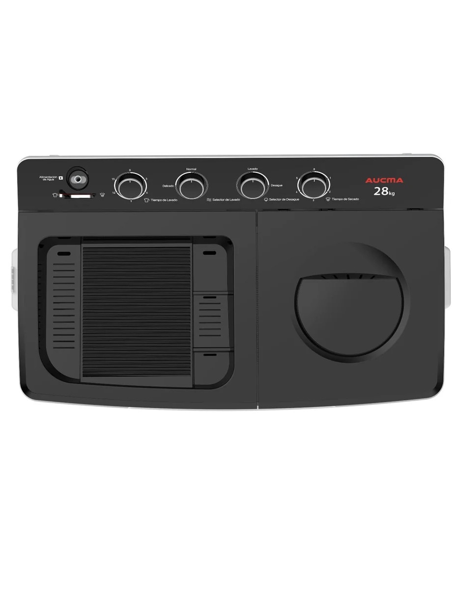 Lavadora doble tina semiautomática carga carga superior awtt28wxxat 2