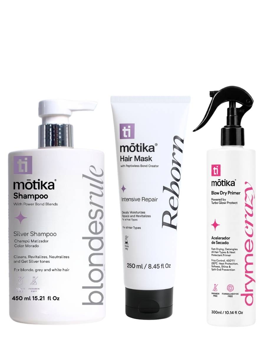 Set capilar Reparación y Protección Térmica para cabello rubio 4 piezas