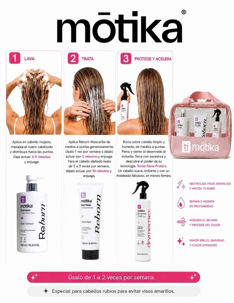 Set capilar Reparación y Protección Térmica para cabello rubio 4 piezas