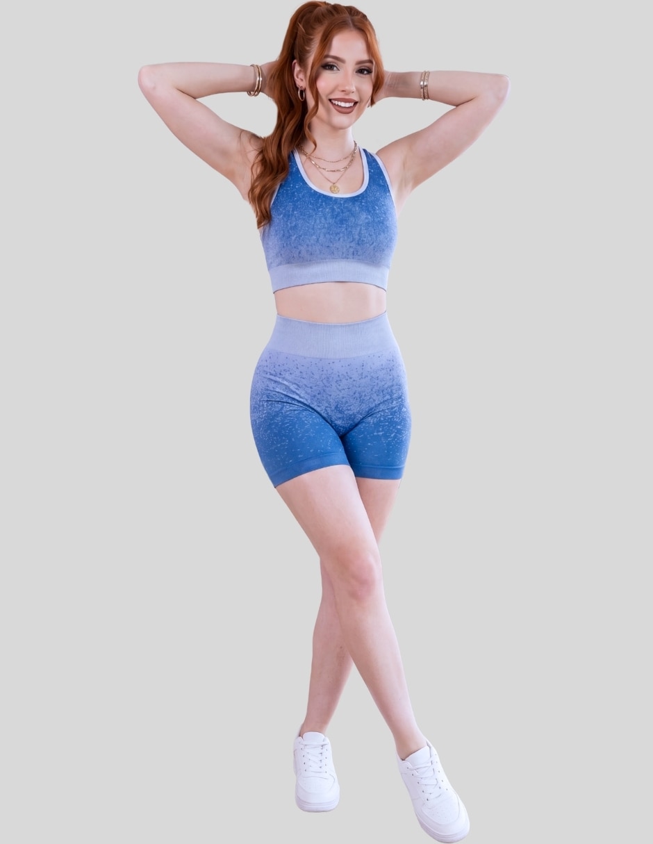 Conjunto deportivo ajustado con elástico para mujer 1