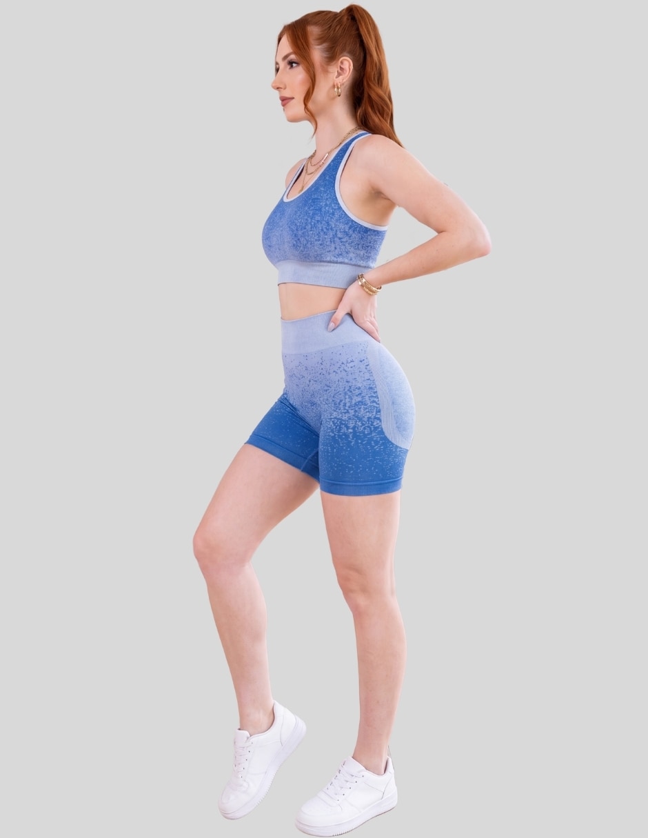 Conjunto deportivo ajustado con elástico para mujer 4