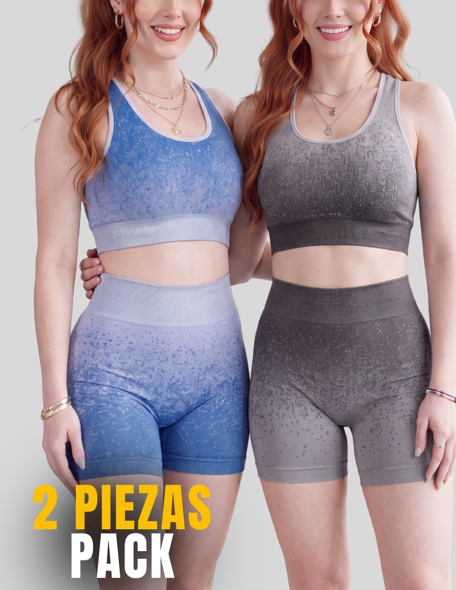 Conjunto deportivo ajustado con elástico para mujer 7