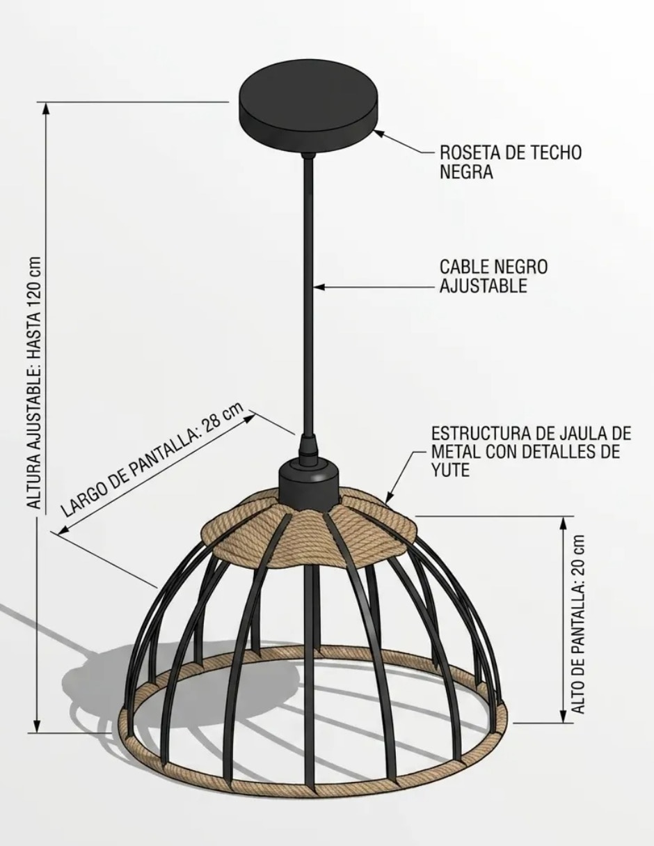 Lámpara colgante incandescente y led industrial 7