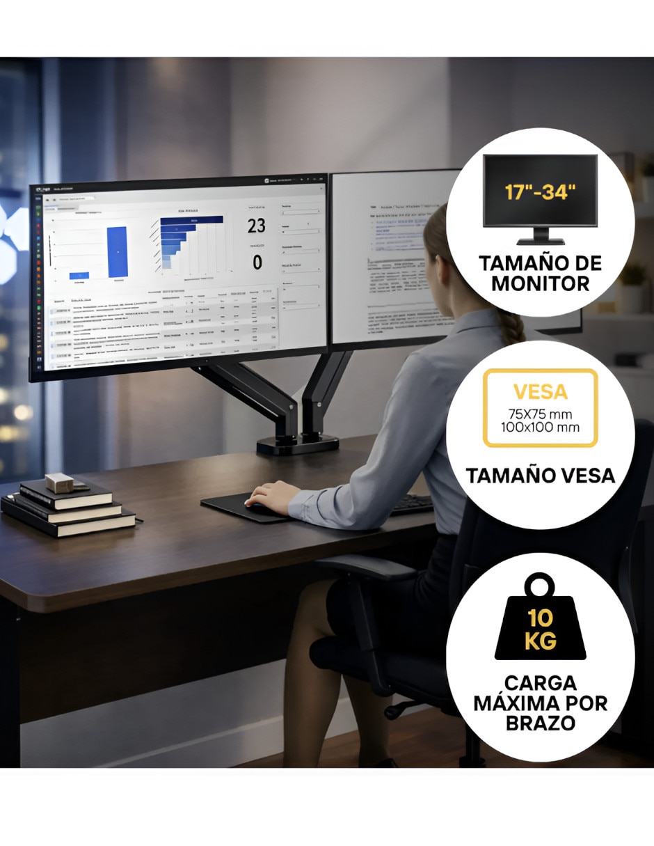Soporte para monitor articulado 17 - 30 pulgadas