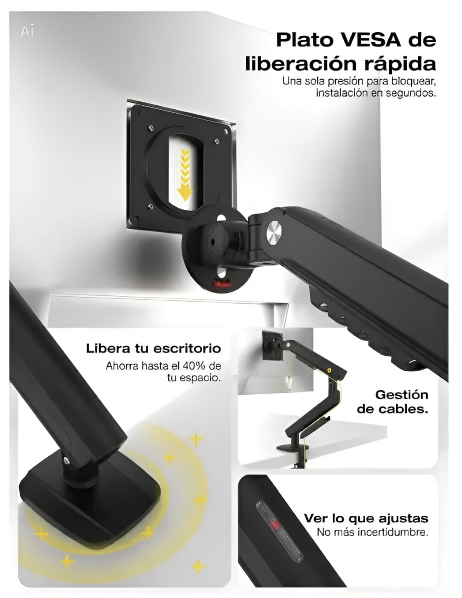Soporte para monitor Articulado 17 - 30 pulgadas