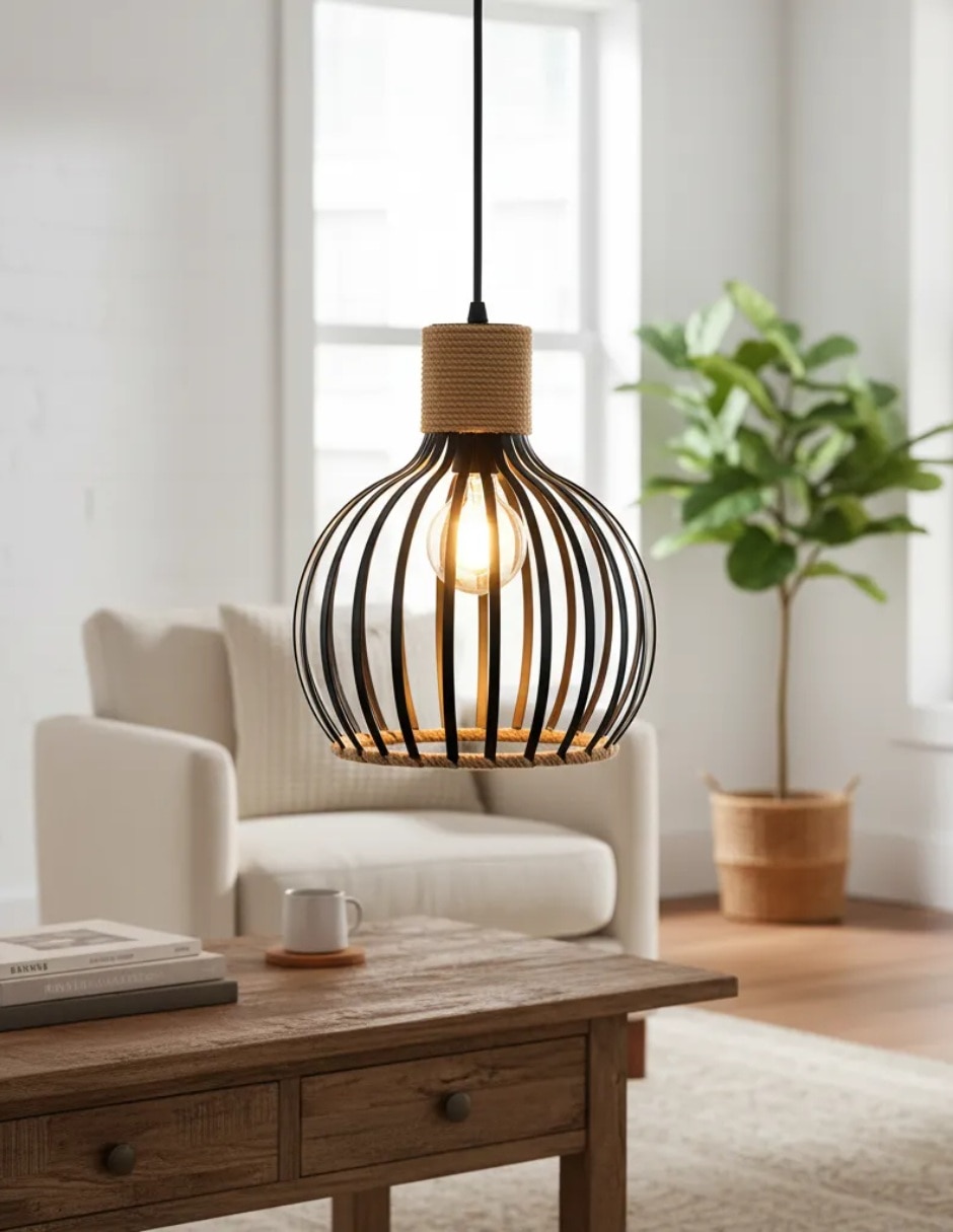 Lampara colgante incandescente y led tulipan 6