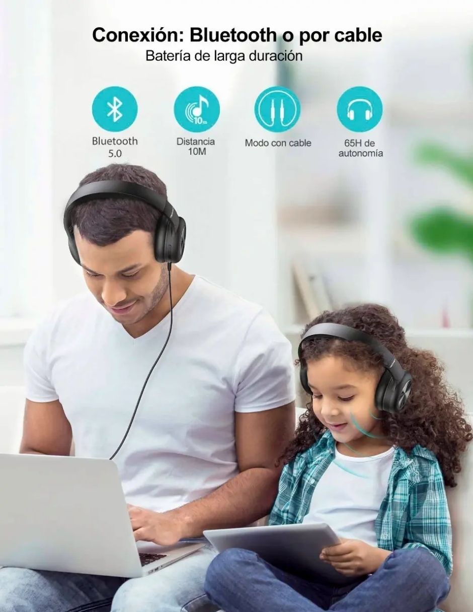 Audífonos over-ear inalámbricos con cancelación de ruido
