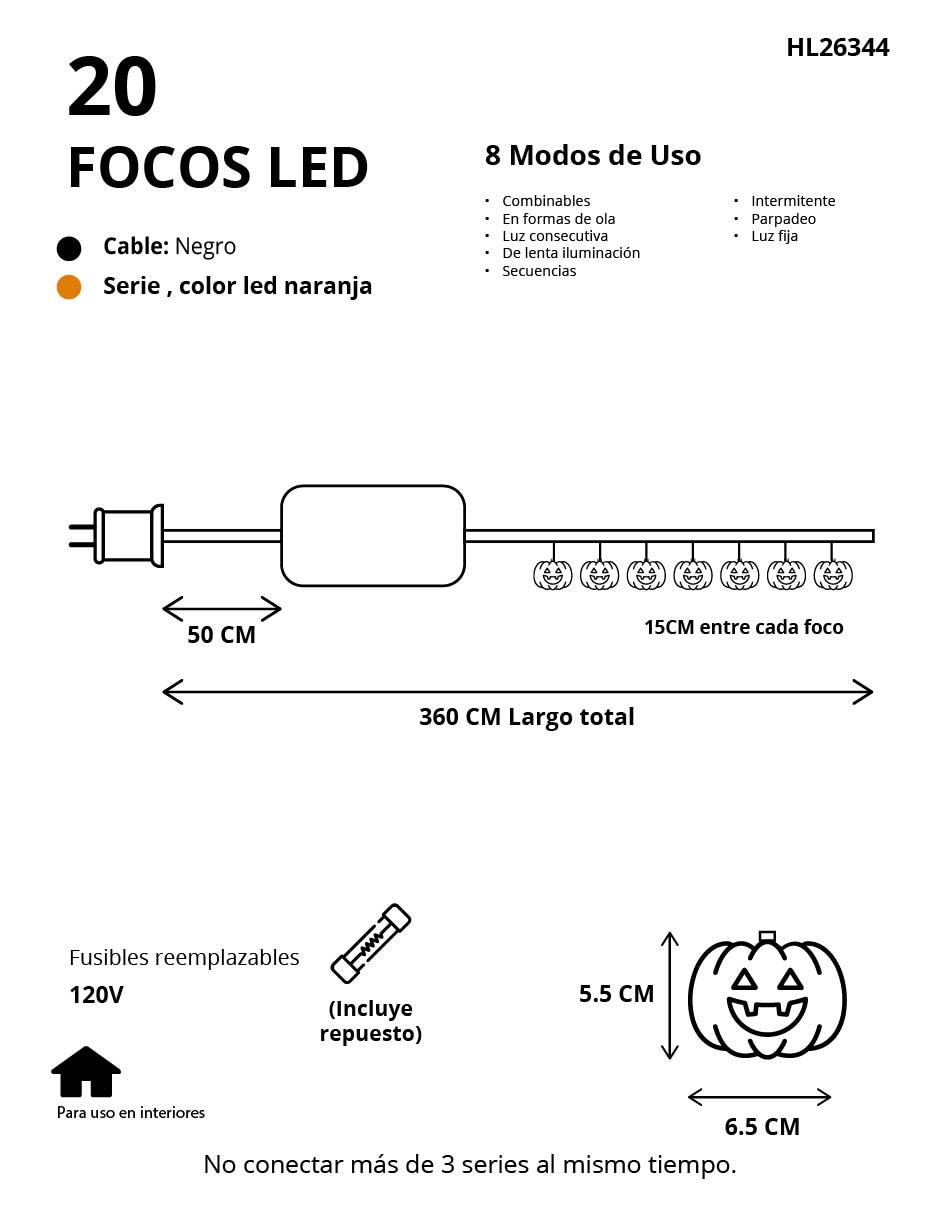 Serie led led familiar decoración hl-26344 con 20 focos 5