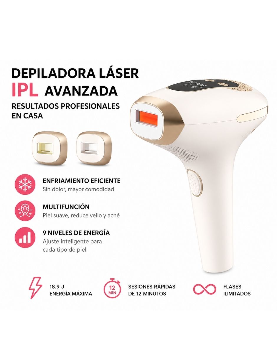 Depiladora ipl para rostro y cuerpo iq laser 3