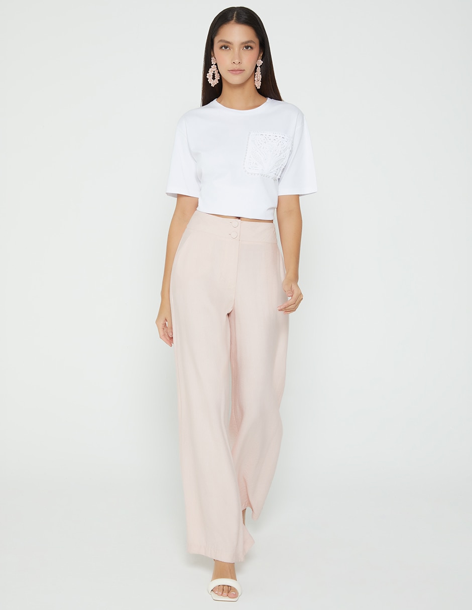 Pantalón relaxed palazzo para mujer 3