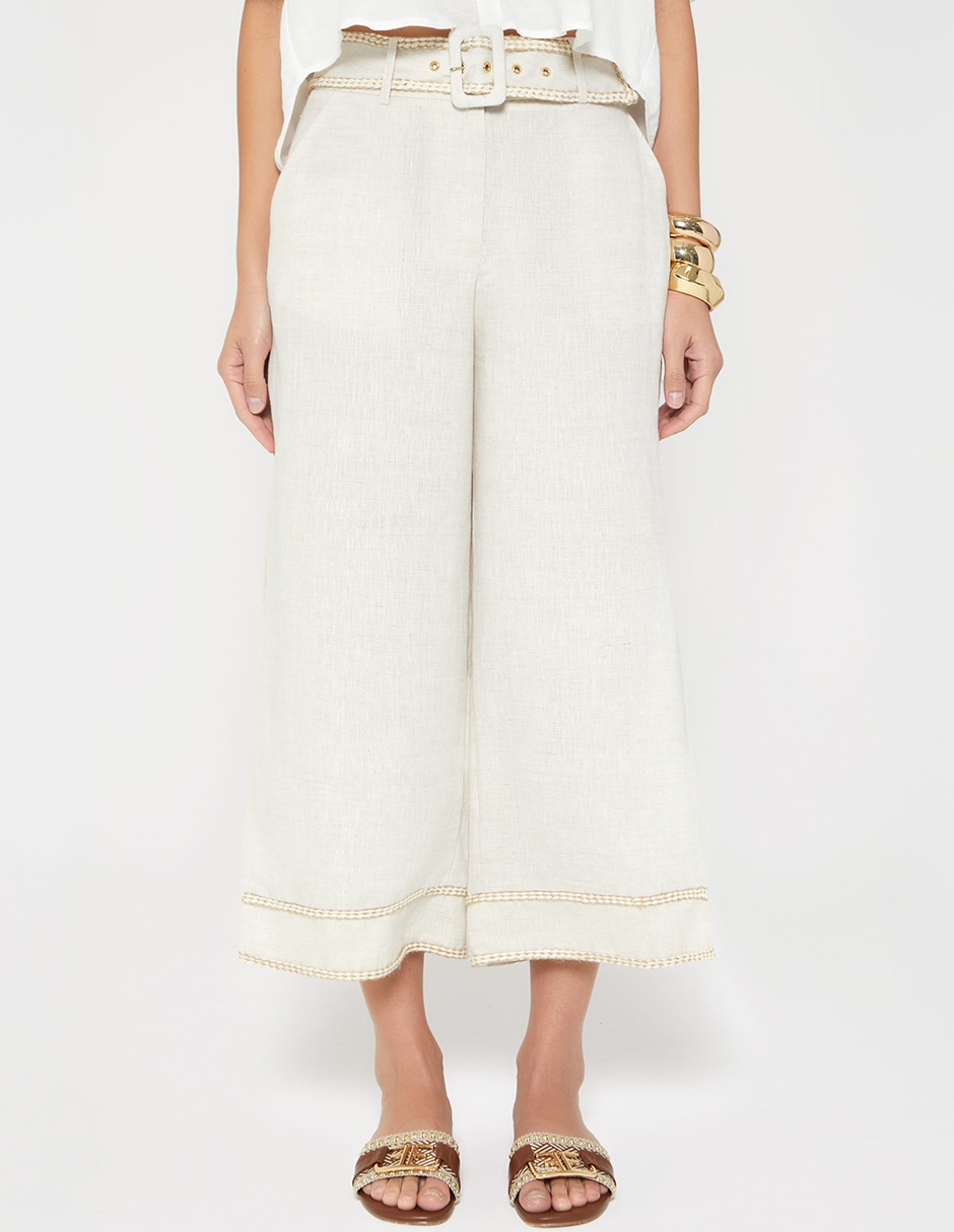 Pantalón coulotte wide leg para mujer Pantalón coulotte wide leg para mujer