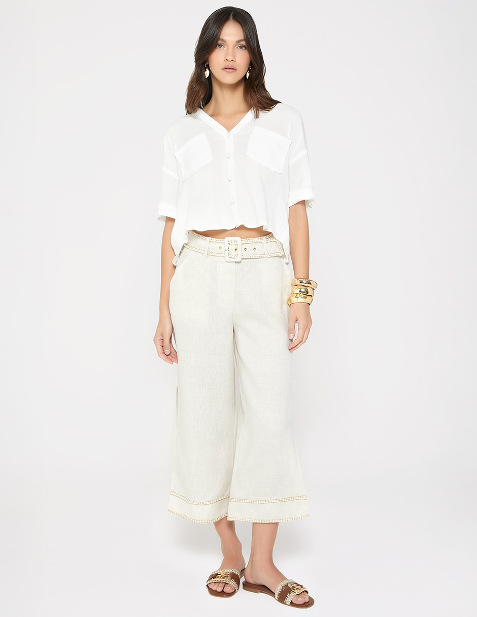 Pantalón coulotte wide leg para mujer 5
