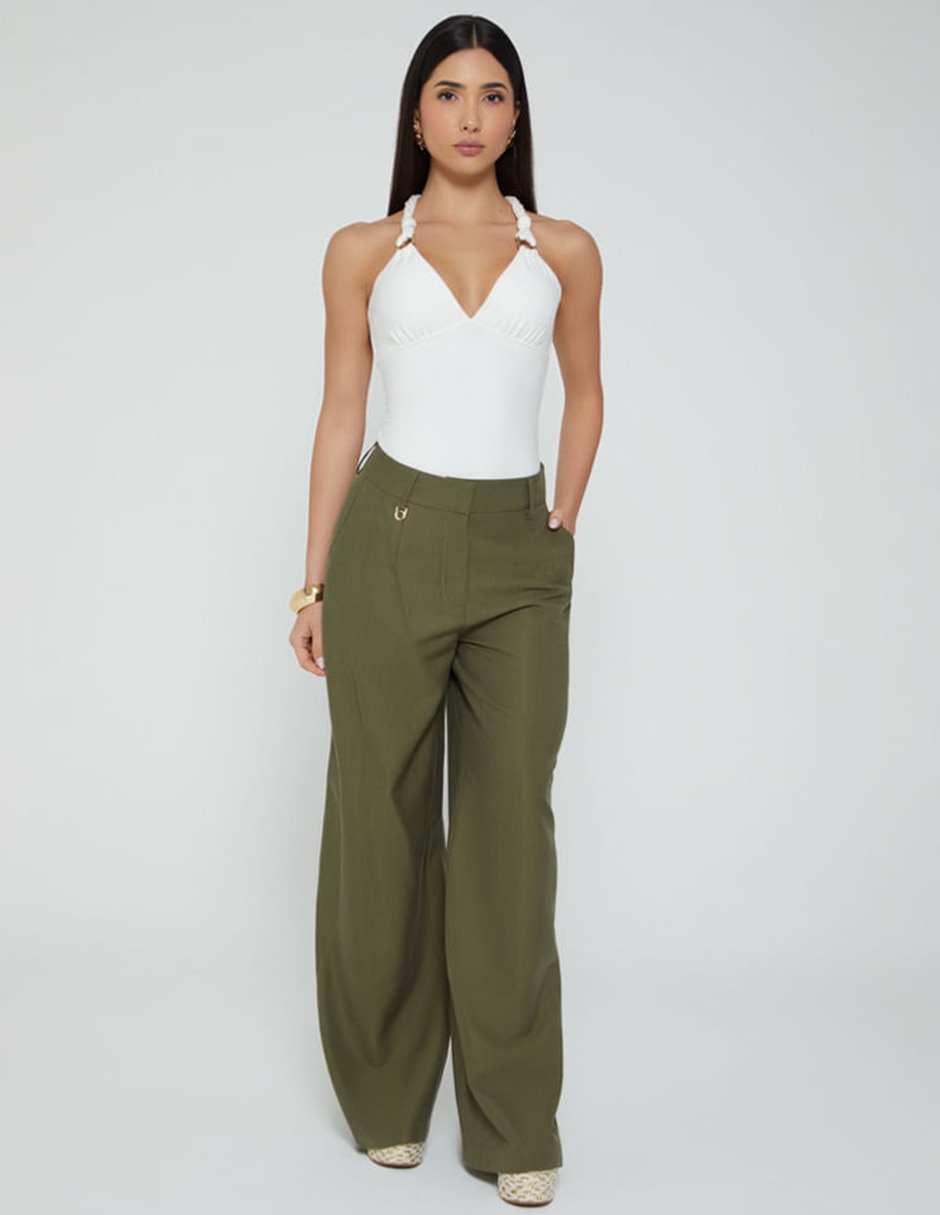 Pantalón relaxed palazzo para mujer 4