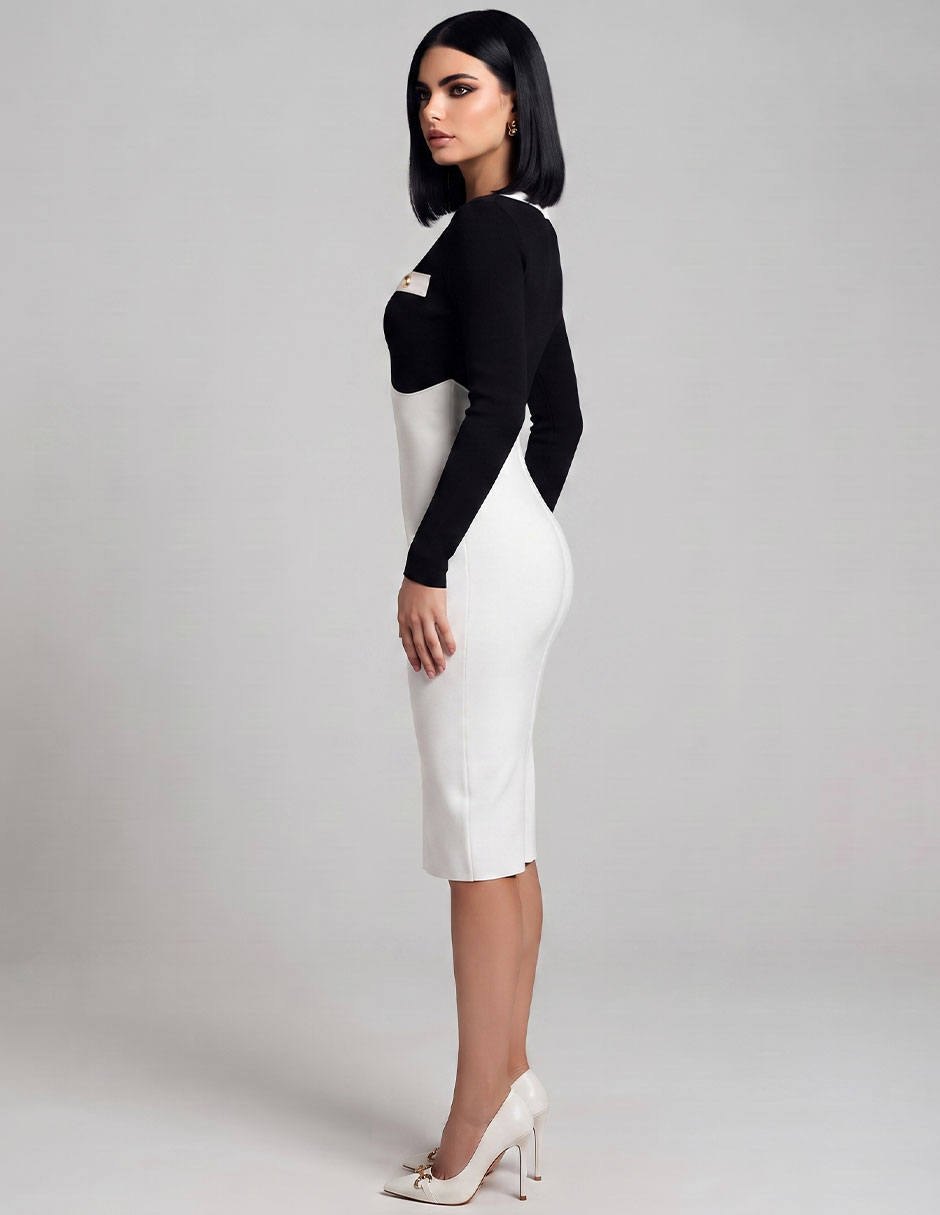 Vestido a la rodilla casual tejido para mujer 5