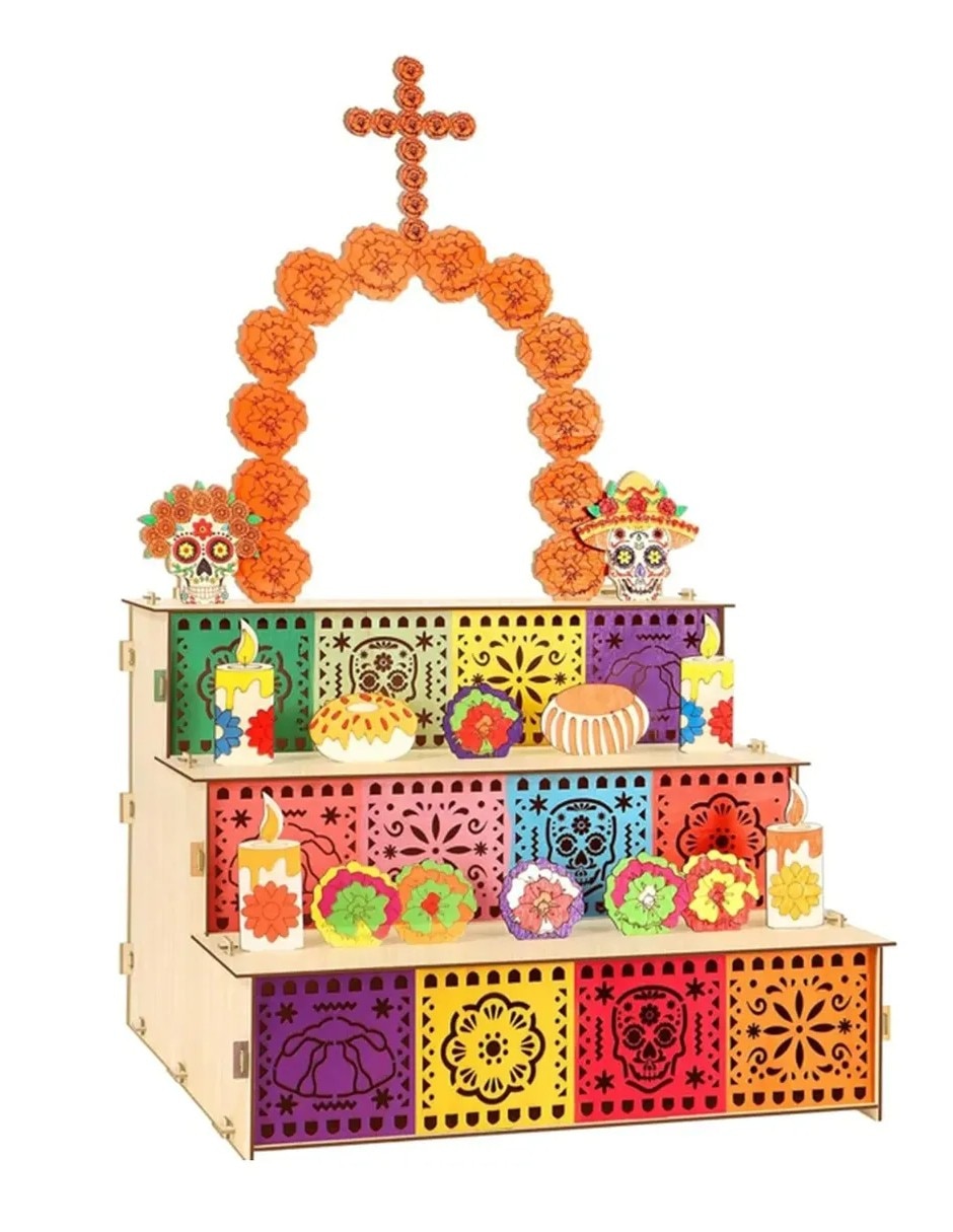 Figura decorativa de diferentes diseños día de muertos de mdf
