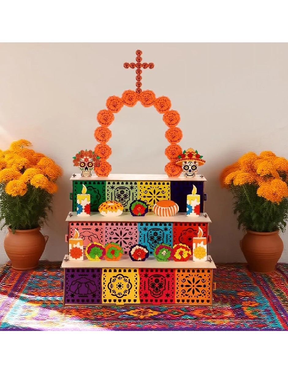 Figura decorativa de diferentes diseños día de muertos de mdf