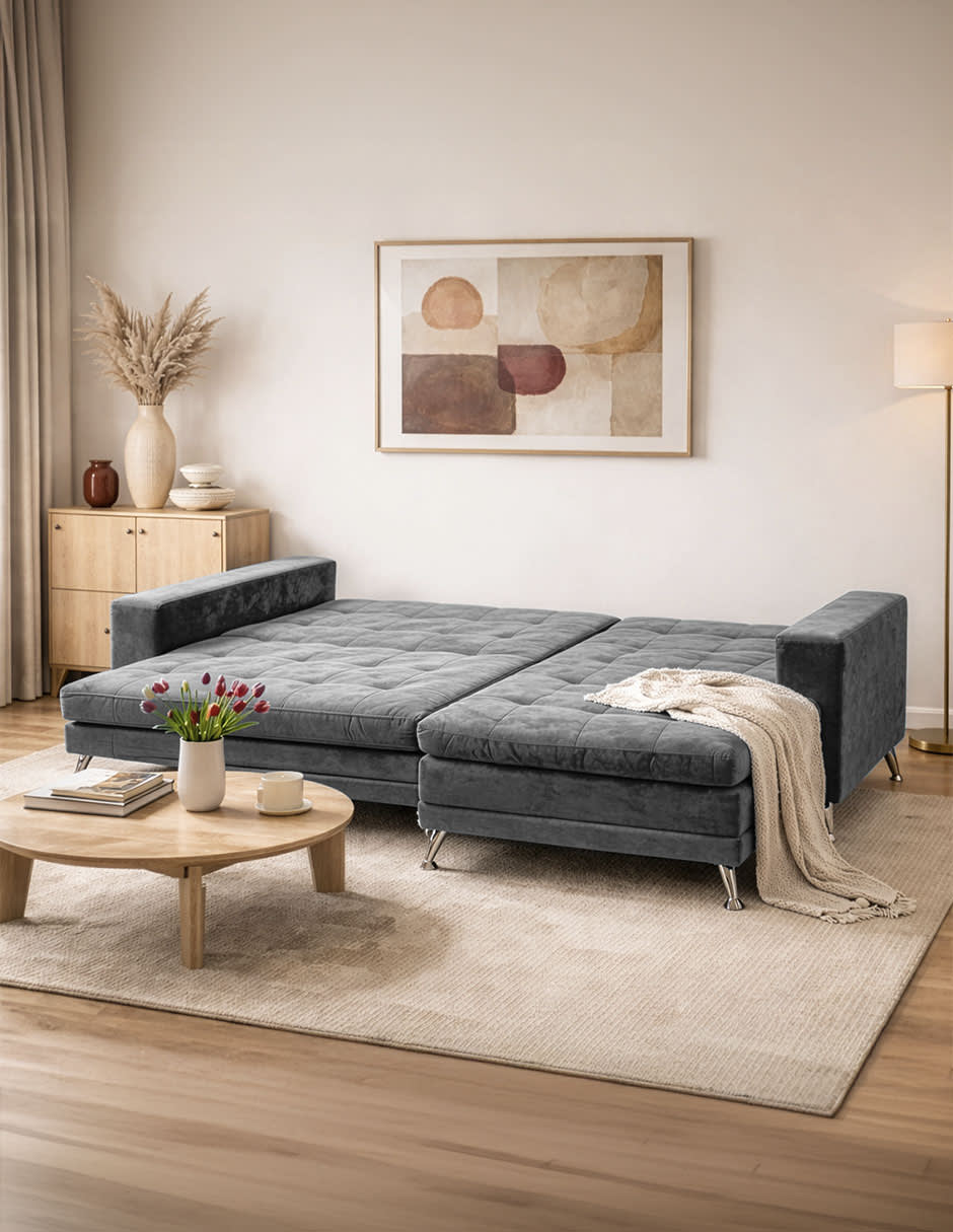 Sofá cama armable de madera pino 4