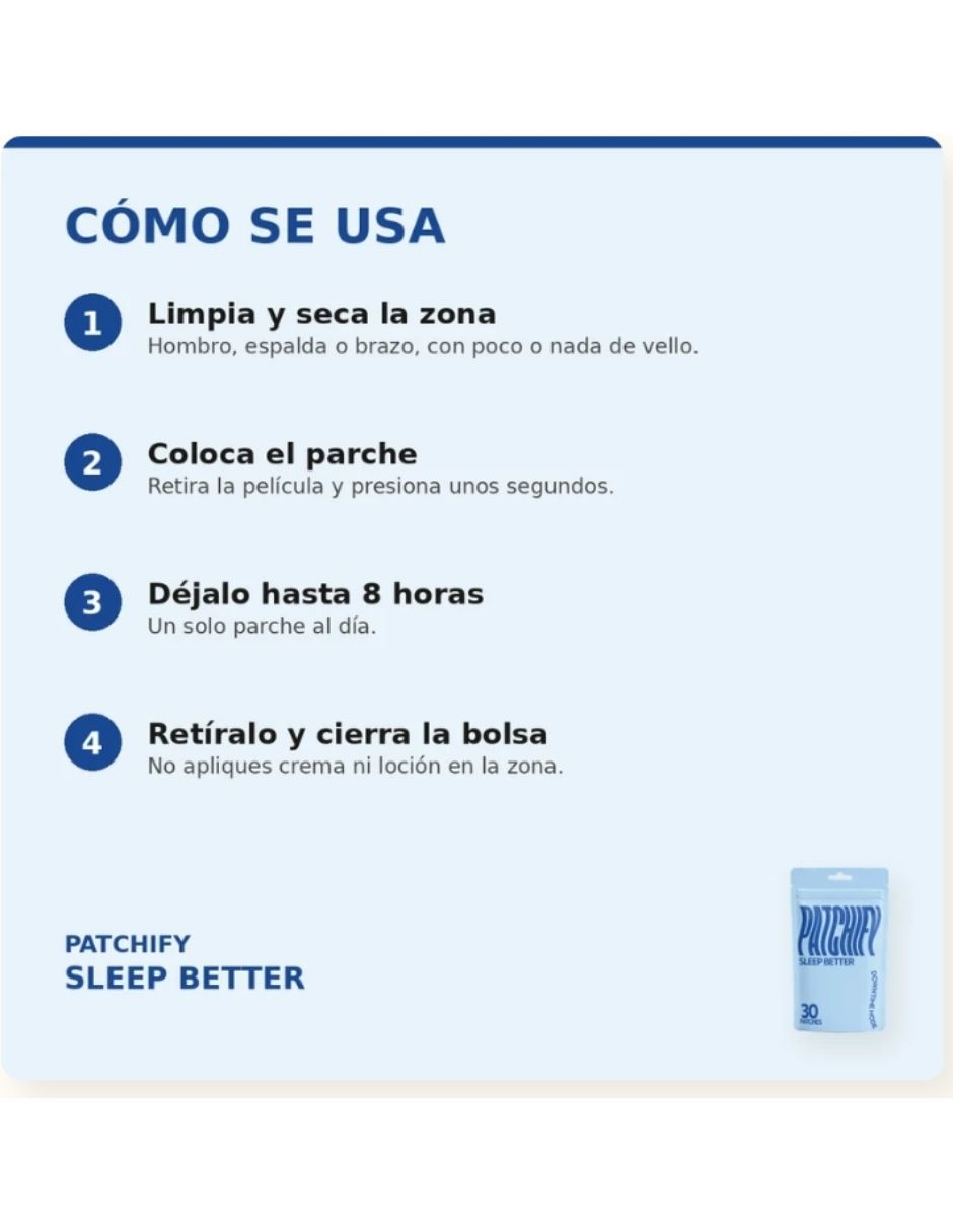 Patchify Sleep Better Suplemento alimenticio 4