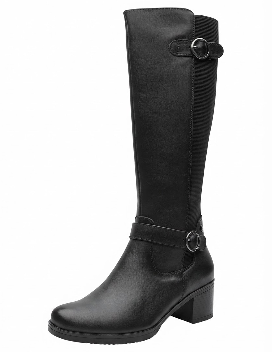 Bota abajo de la rodilla de piel para mujer 6