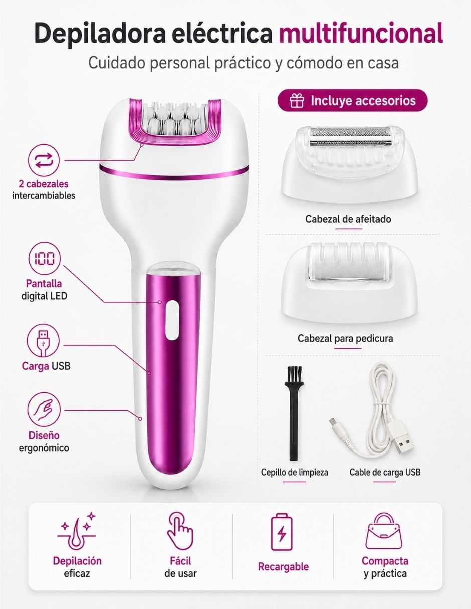 Depiladora para rostro y cuerpo 4