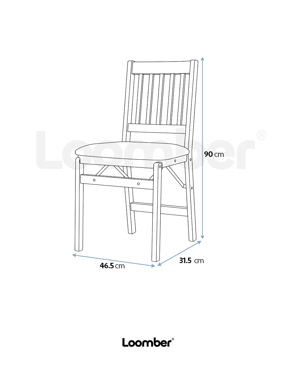 Silla sin brazos 2 piezas de mdf y madera 8