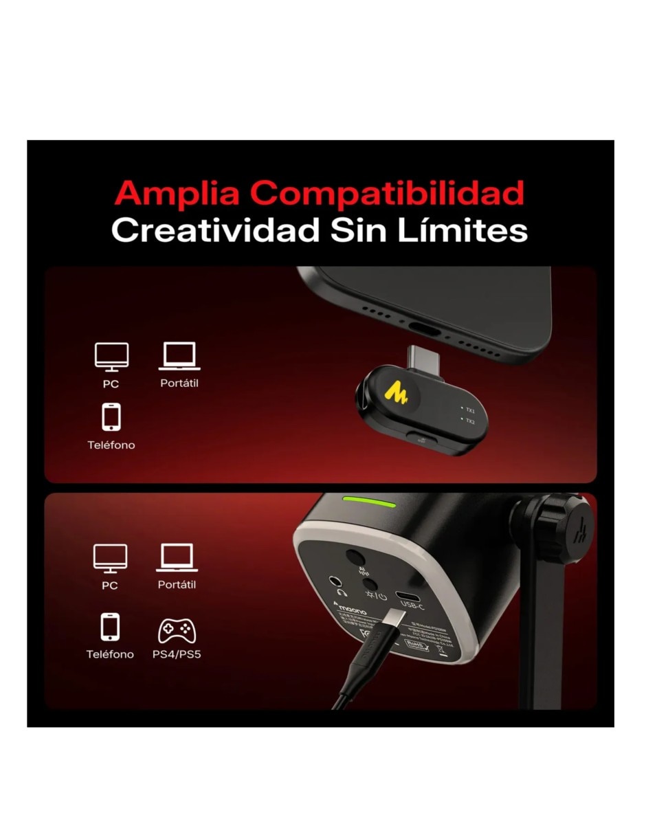 Micrófono gamer inalámbrico 4