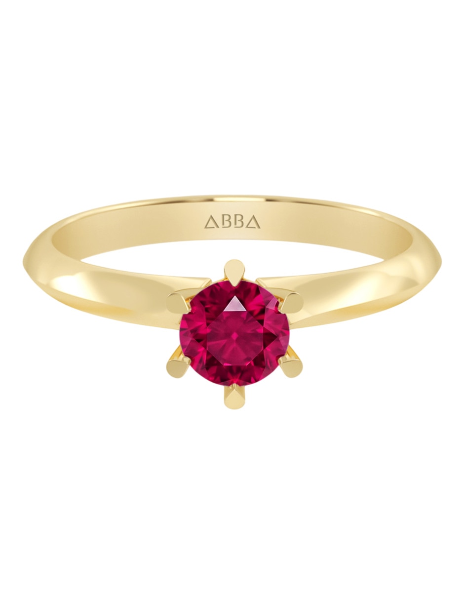 Anillo de compromiso de 14 k zirconia