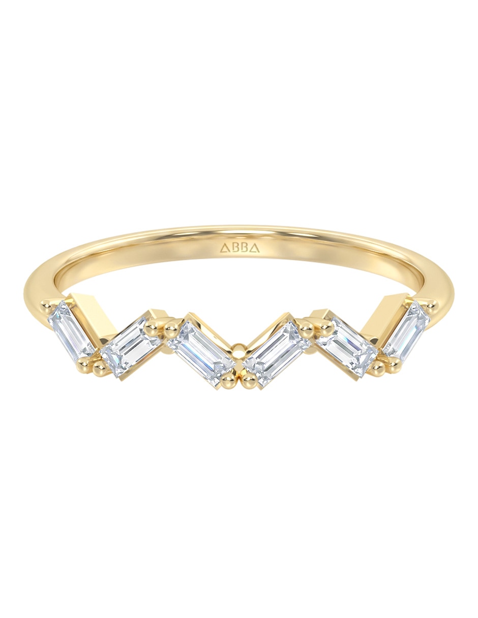 Anillo 14 k de oro zirconia brillante