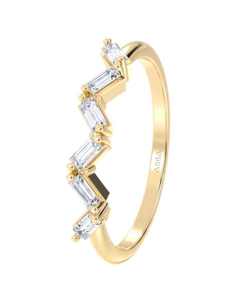 Anillo 14 k de oro zirconia brillante 3