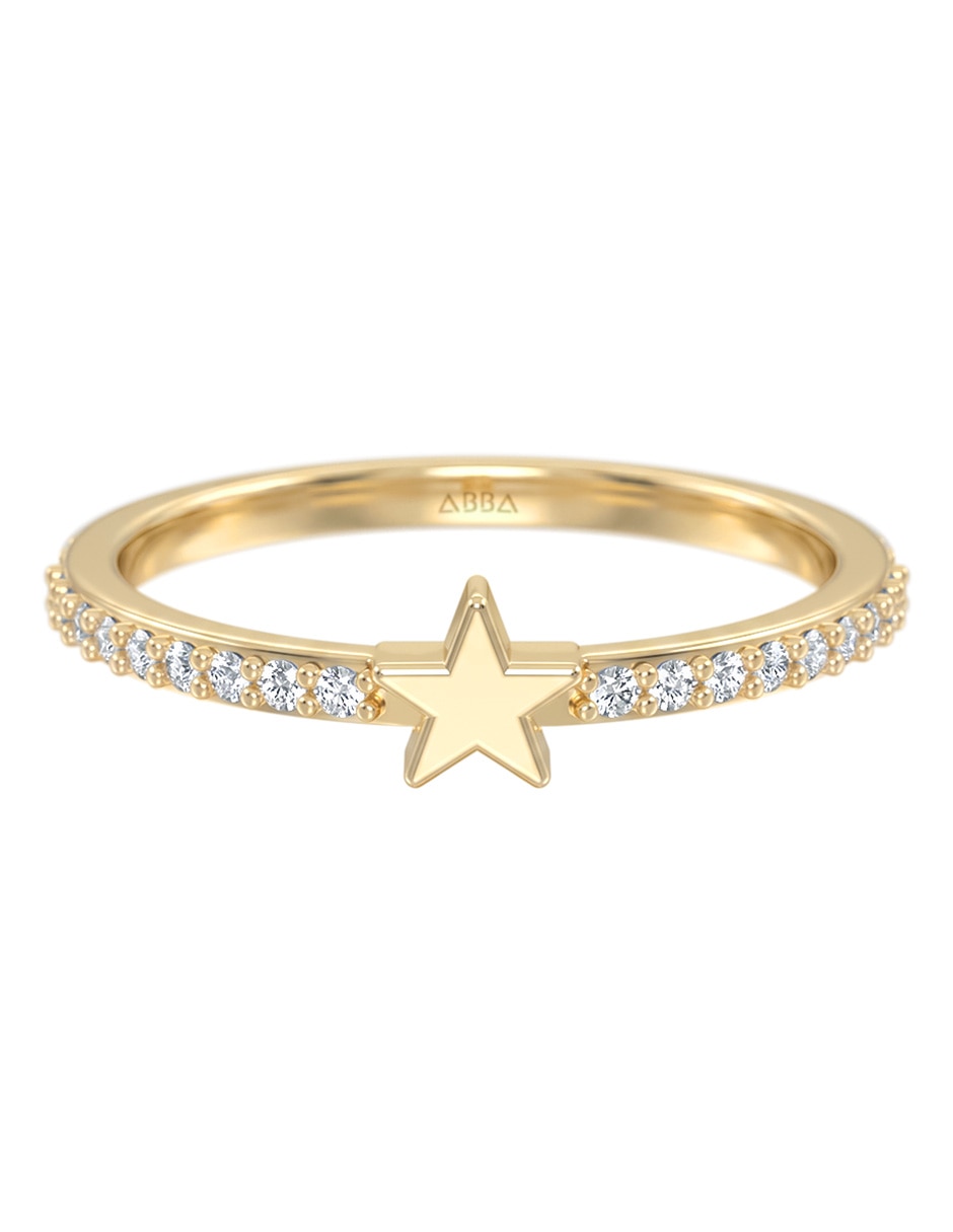 Anillo 10 k de oro zirconia brillante Anillo 10 k de oro zirconia brillante
