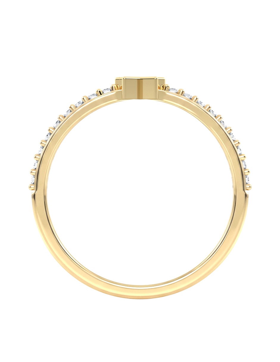 Anillo 14 k de oro zirconia brillante 5