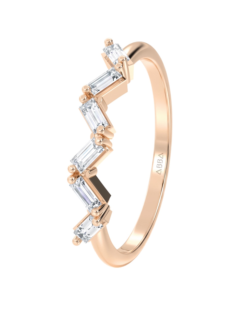 Anillo 10 k de oro zirconia brillante 4
