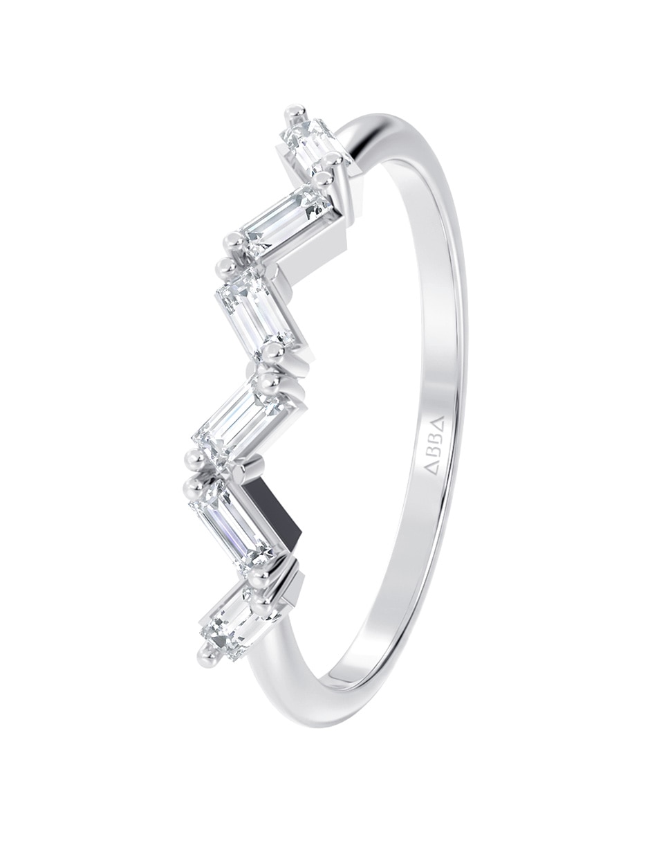 Anillo 14 k de oro zirconia brillante 4