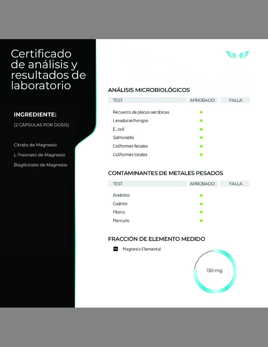 Magnesio Quelado 3 en 1 Eternal Nrtrition Calming Blend: 1,000 mg - 300 Cápsulas - 150 Porciones 5