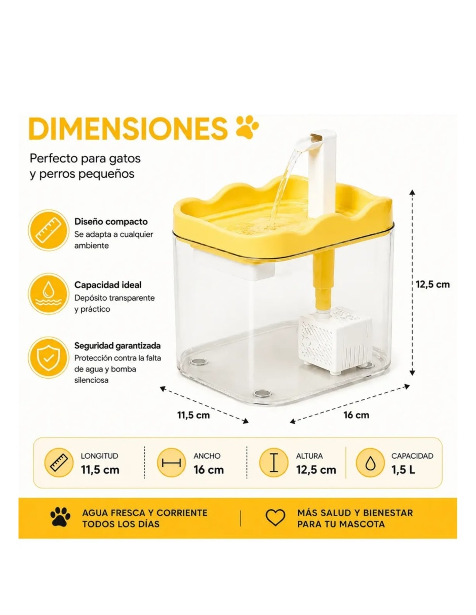 Bebedero transparente para perro y gato 5