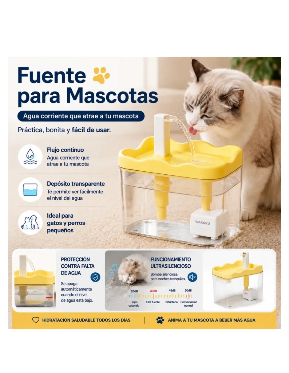 Bebedero transparente para perro y gato 3
