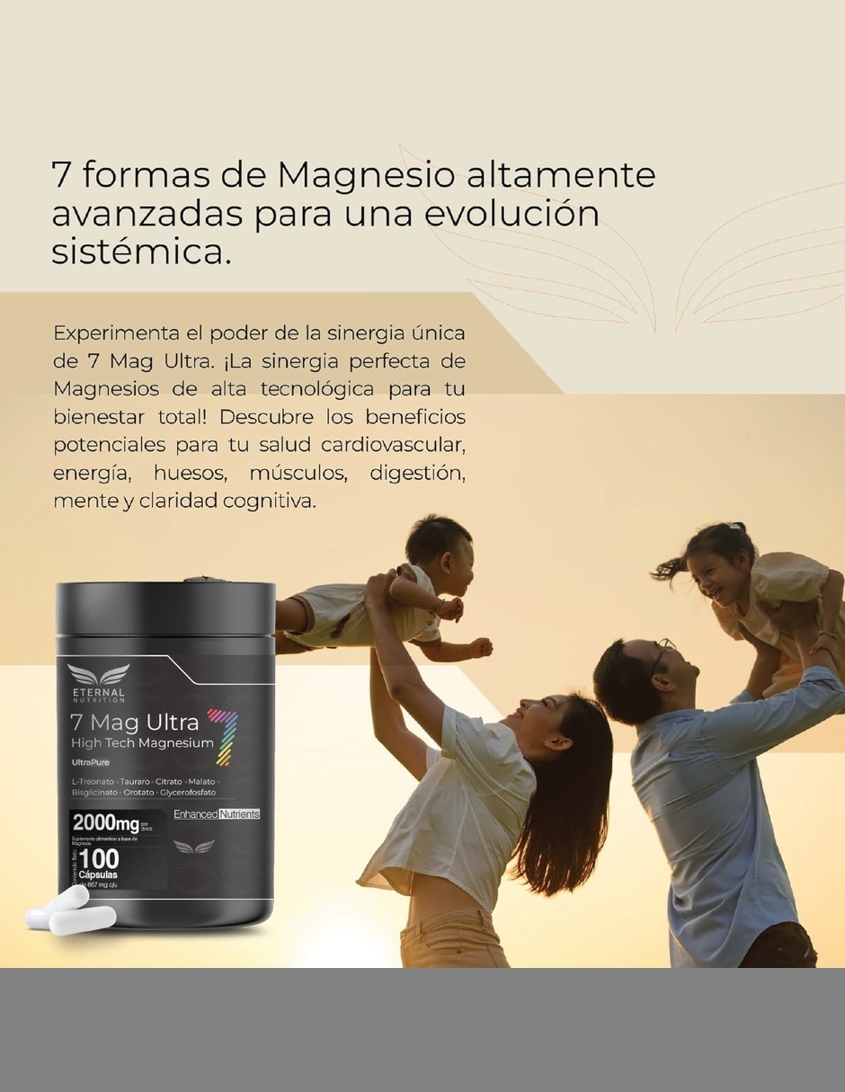 Seven Mag Ultra: Magnesio Complex 7 en 1 100 Cápsulas - Cognición y Descanso 3