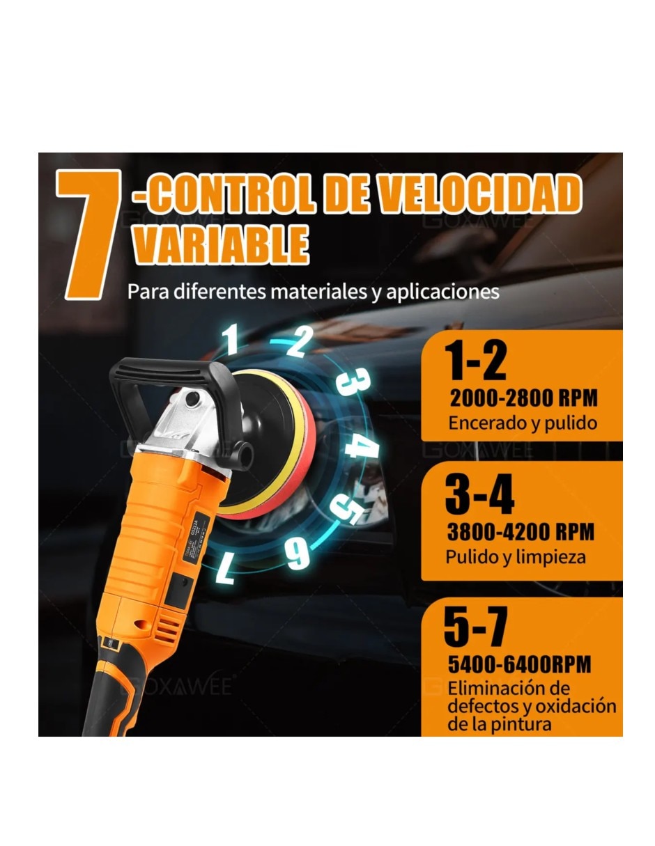 Pulidora rotativa para autos 1150 w