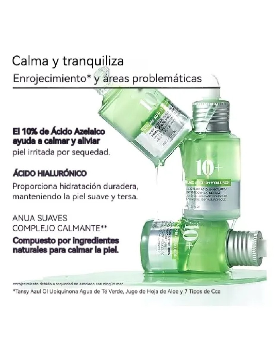 Sérum facial calmante acido zelaico extractos de trigo y cebada de piel sensible 3