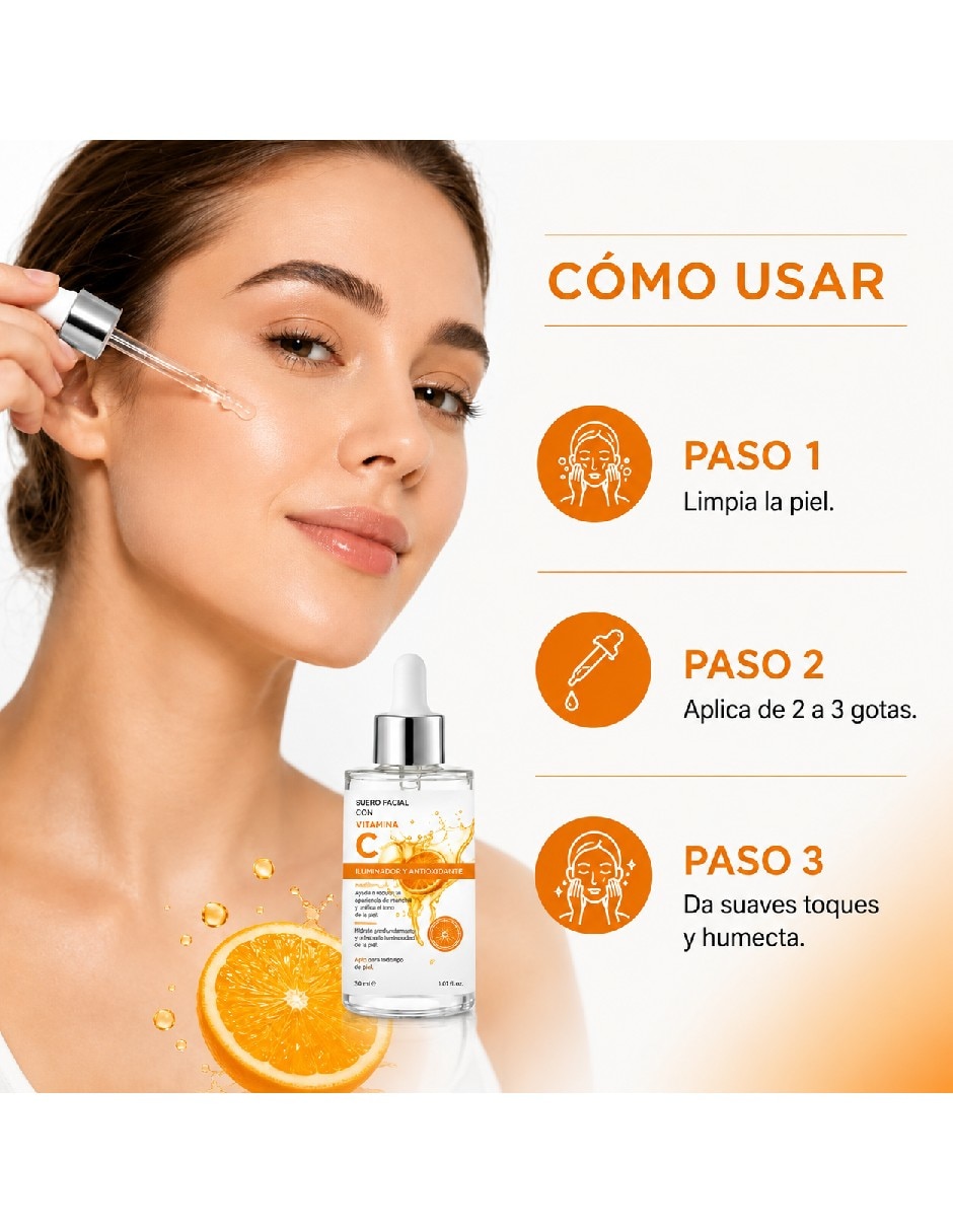 Sérum facial iluminador con vitamina C y Niacinamida para todo tipo de piel 2