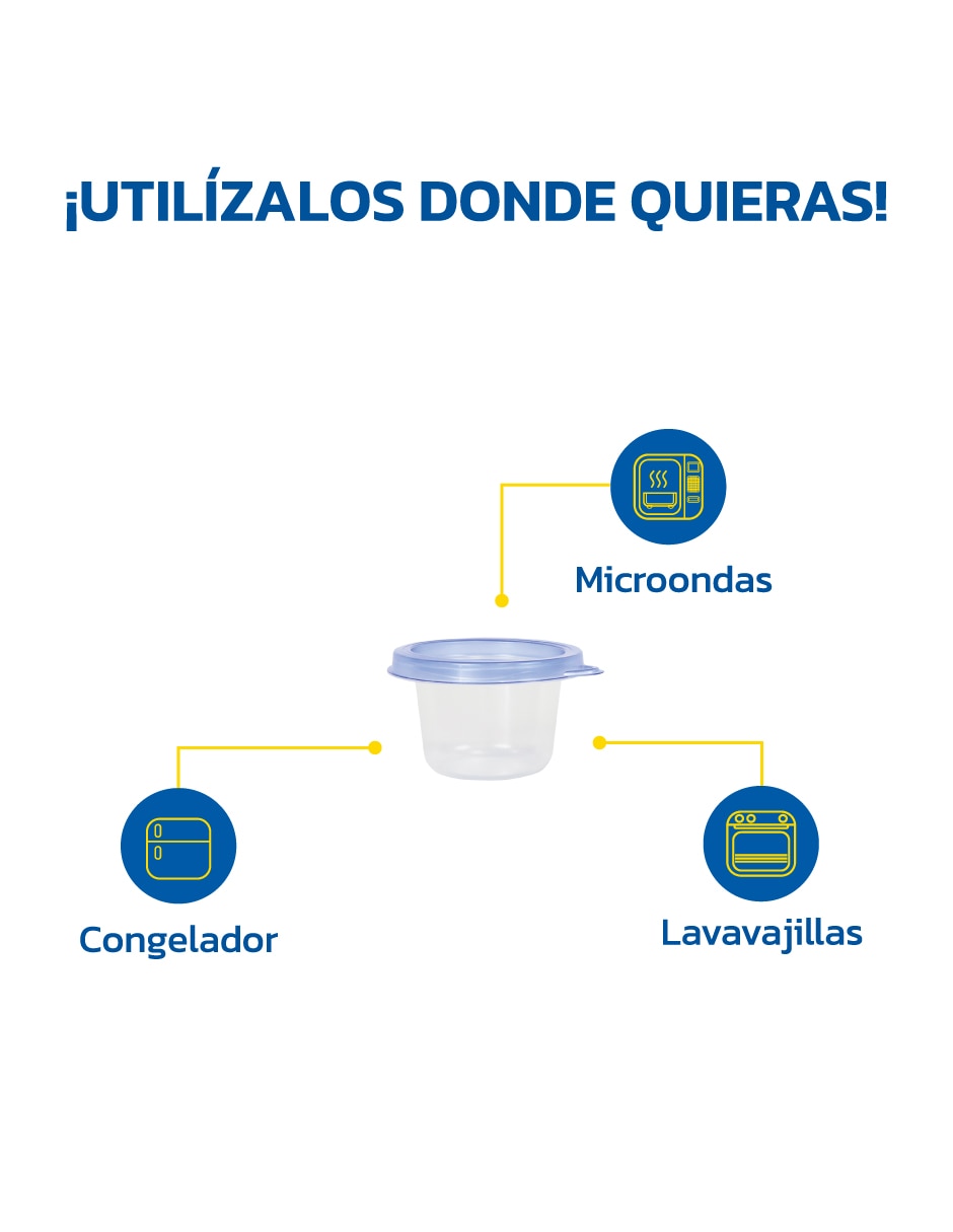Kit de contenedores tuppers de plástico 2s 4