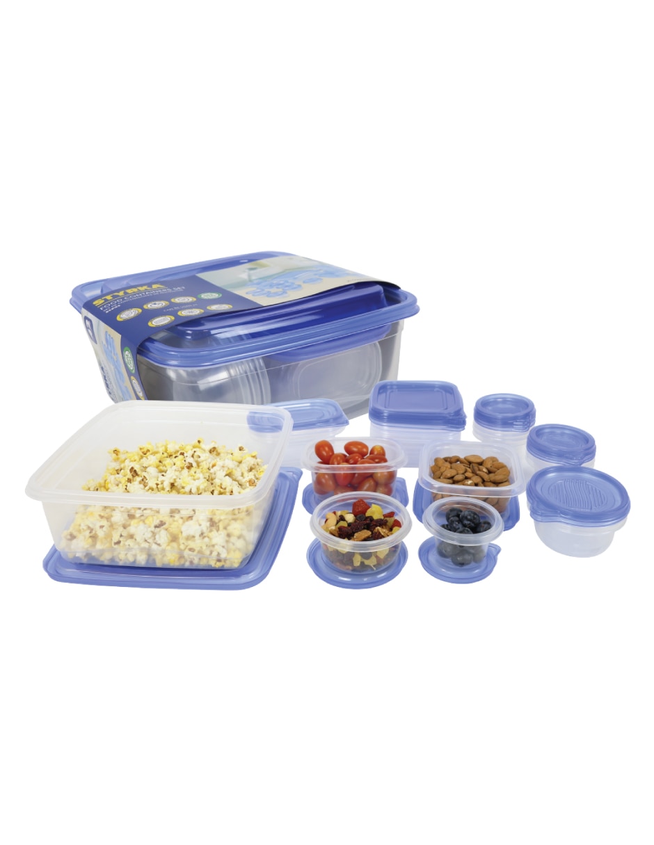 Kit de contenedores tuppers de plástico 2s 3