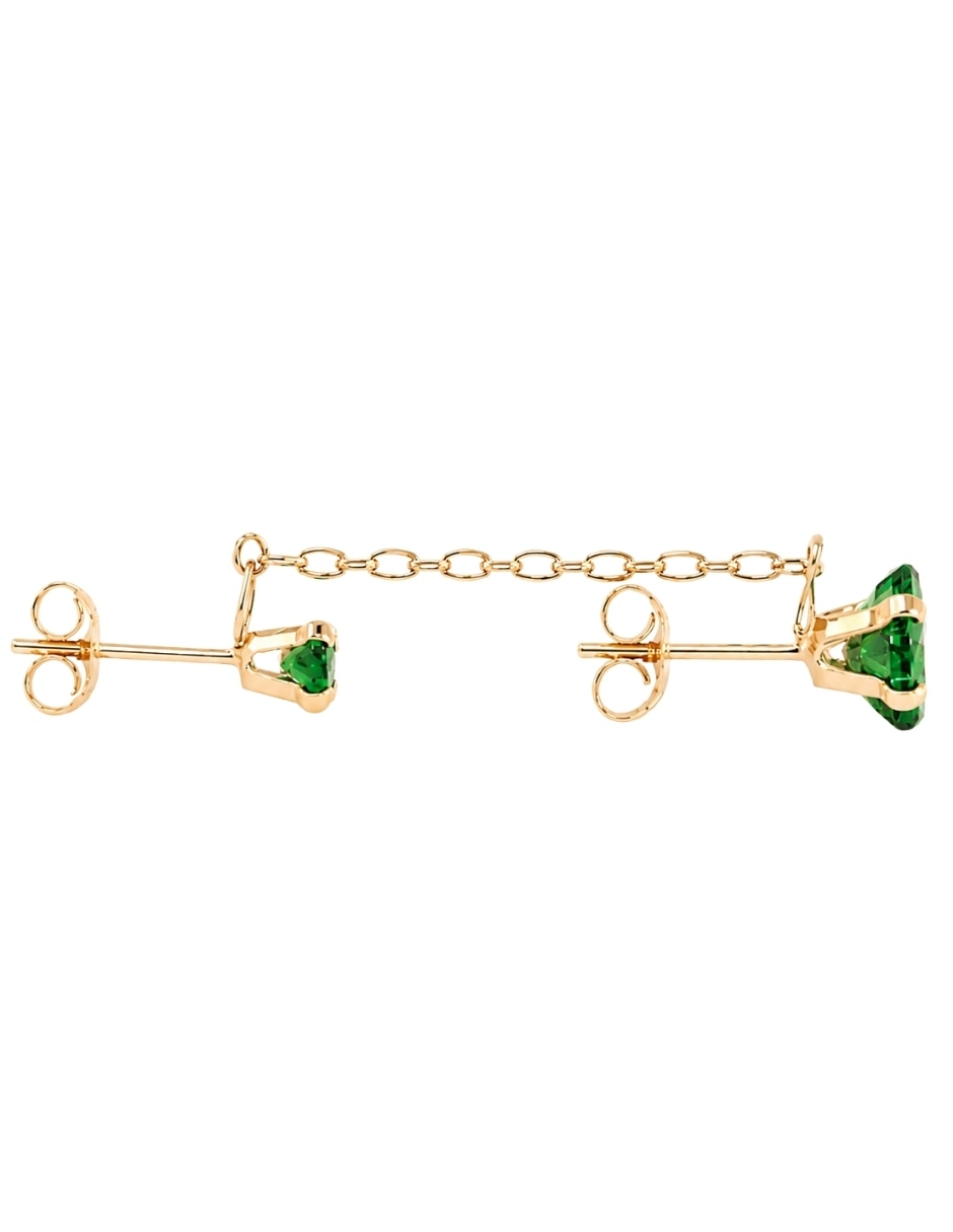 Piercing de oro 10 k con acabado brillante esmeralda