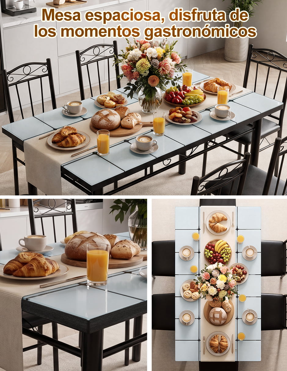 Comedor para de cristal templado 6