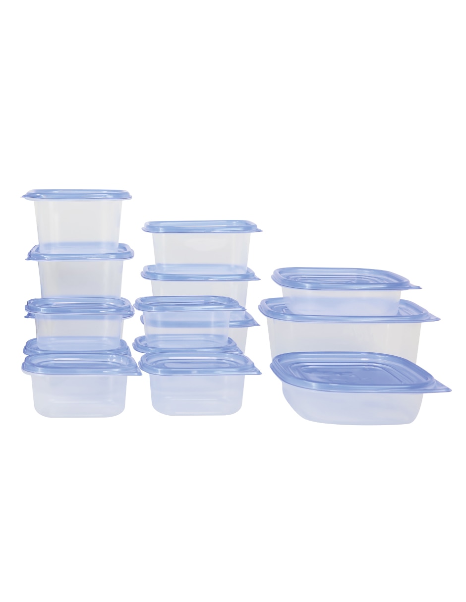 Kit de contenedores tuppers de plástico 15 piezas Kit de contenedores tuppers de plástico 15 piezas