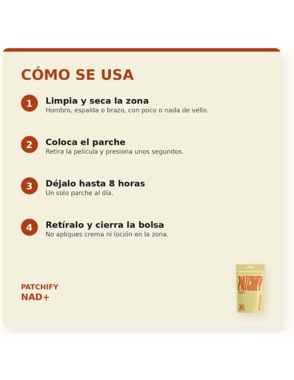 PATCHIFY NAD+ Suplemento alimenticio parches