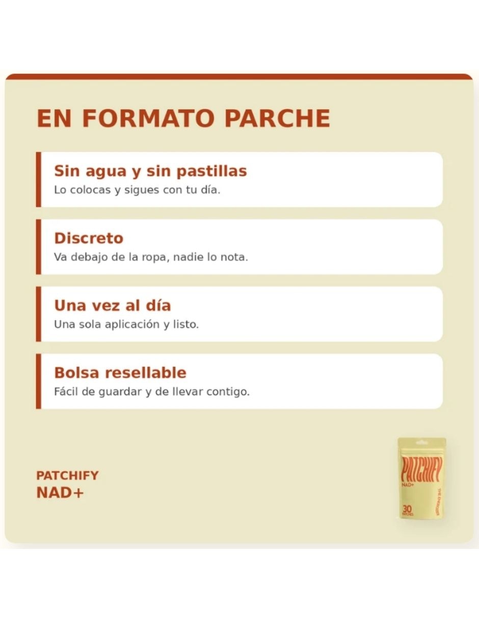 PATCHIFY NAD+ Suplemento alimenticio parches