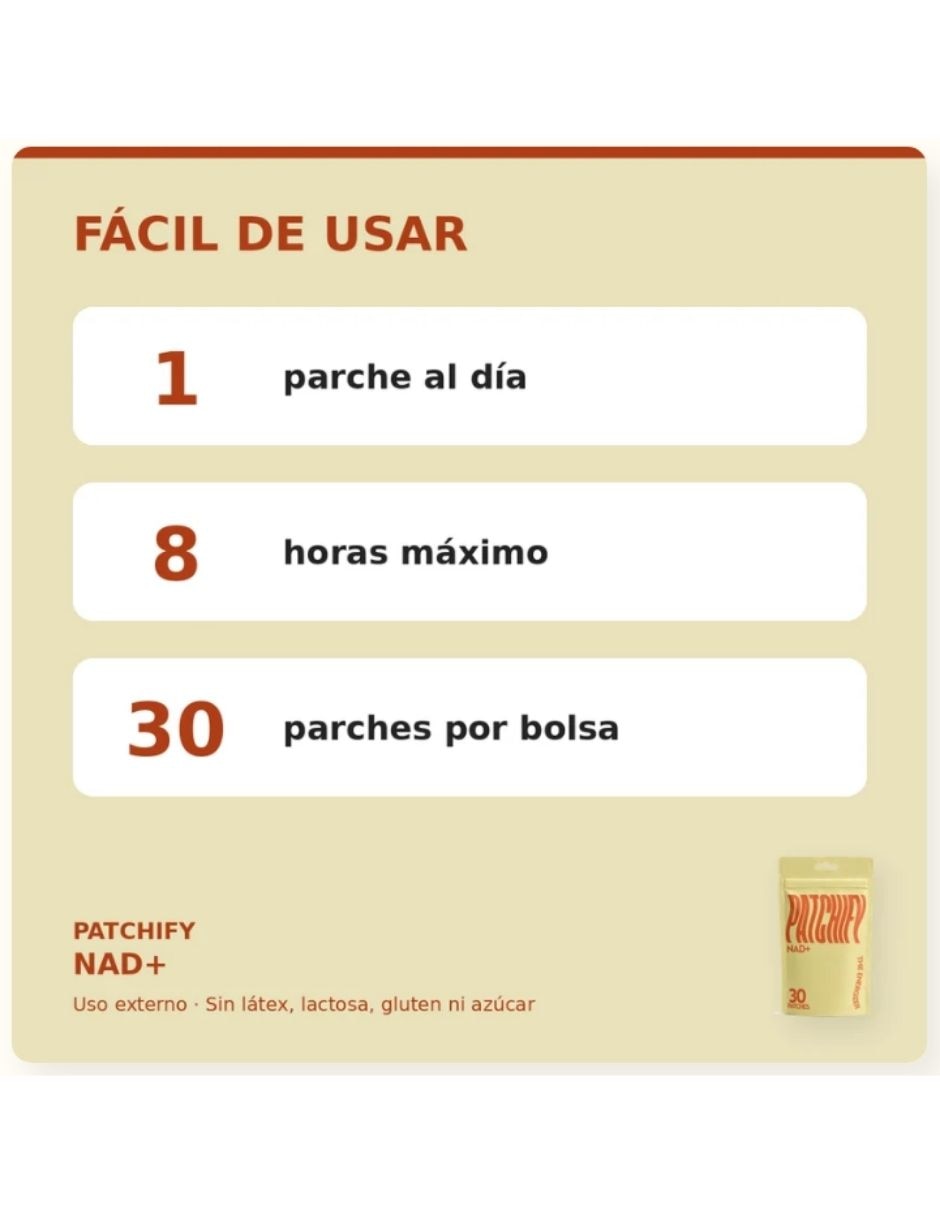 PATCHIFY NAD+ Suplemento alimenticio parches