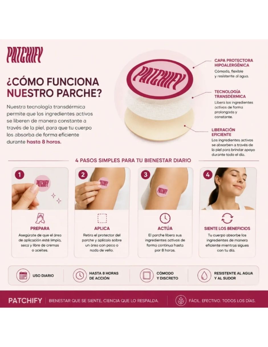 Patchify Hair Support suplemento alimenticio parches 3