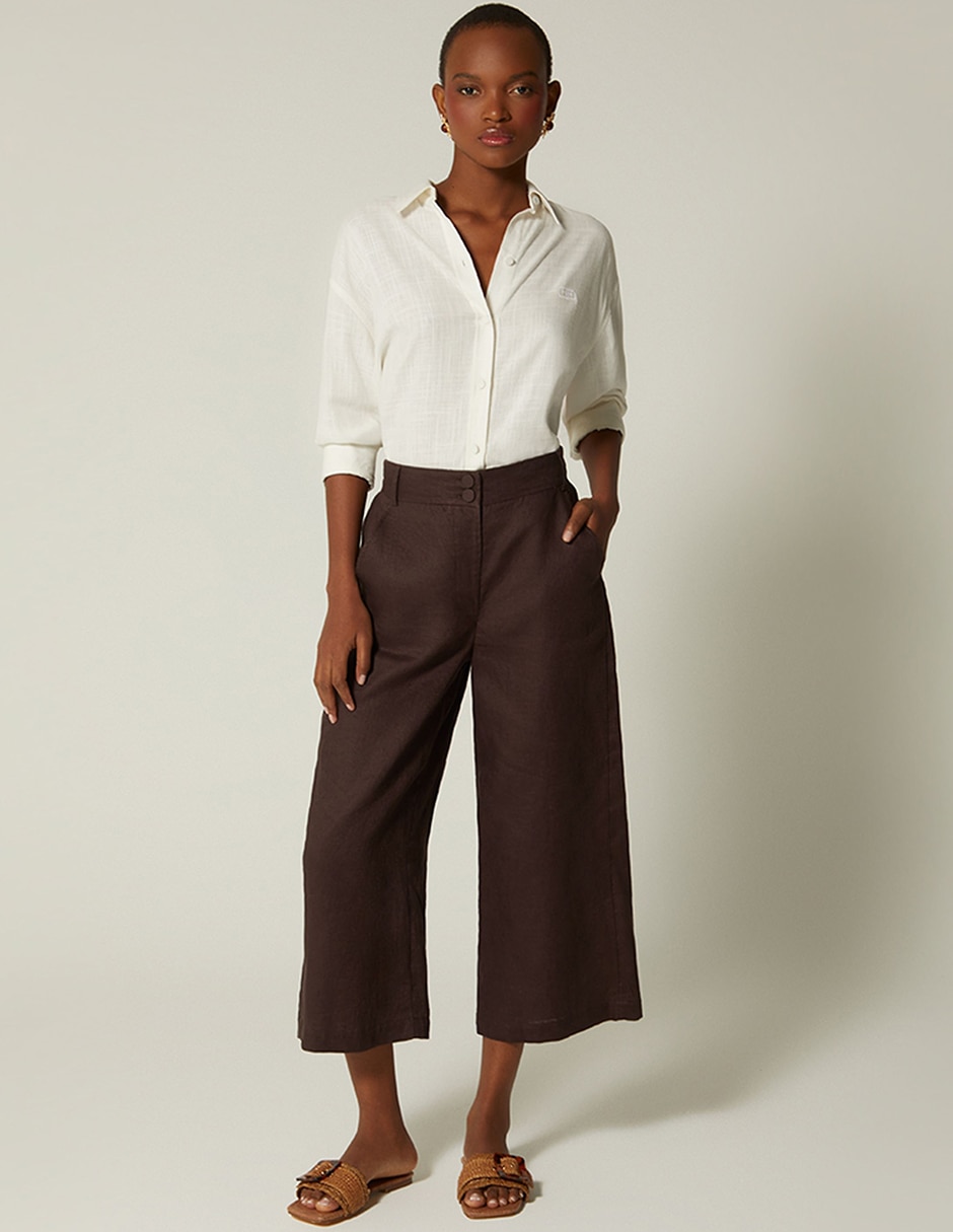 Pantalón capri amplio para mujer 5